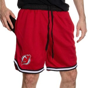 NHL Red and Black Athletic Men Shorts New Jersey Devils Sz Med